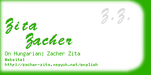 zita zacher business card